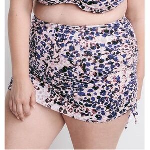 Ryllace Leopard Gathered Side Swim Skirt Sz 14